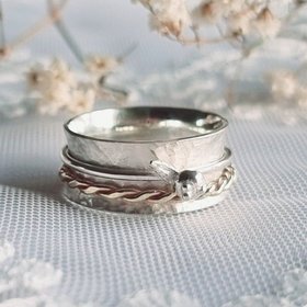 Handmade Sterling Silver Spinner Ring ‘Spring’
