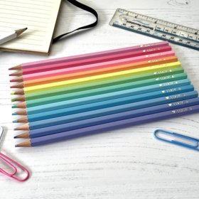 Pastel Colouring Pencil Set Personalised with Name