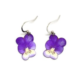 Viola Flower Hand Crafted Earrings