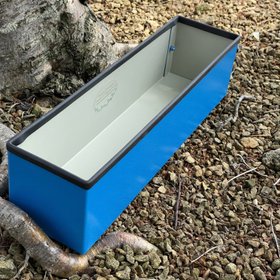 Blue Metal Garden Planter Herb Box Or Window Box