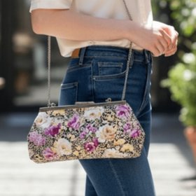 Framed Clutch Bag Floral Design