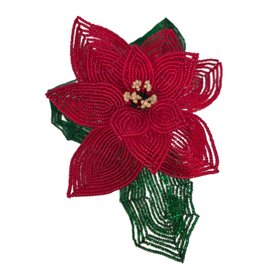 Handmade Beaded Ponsettia Flower