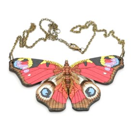 Handmade Peacock Butterfly Statement Necklace