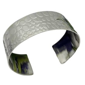 Sterling Silver Textured Cuff Bangle