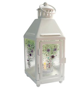 Flower Garden Lantern With Hand Made Glass Panels