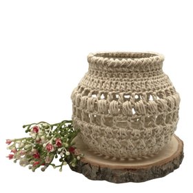 Crochet Covered Glass Jar