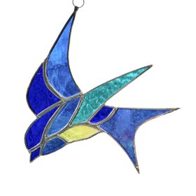 Blue Bird Stained Glass Suncatcher