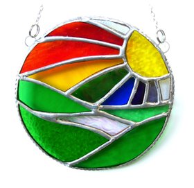 Rainbow New Day Glass Stained Glass Suncatcher