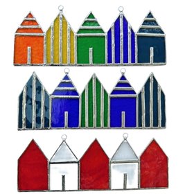 Beach Huts Stained Glass Suncatcher