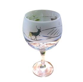 Stag Hand Etched Gin Glass