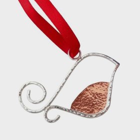 Hand Made Sterling Silver And Copper Christmas Robin
