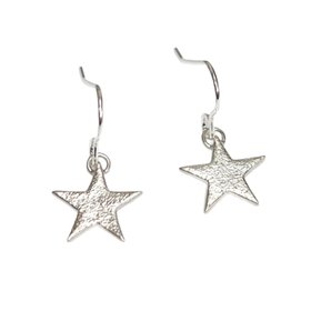 Handmade Silver Star Christmas Earrings