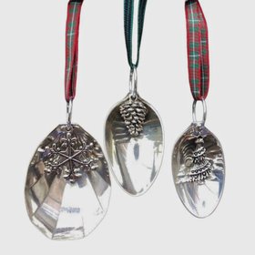 Christmas Decorations Set Made From Vintage Spoons