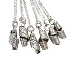 Sterling Silver Hand Crafted Twisted Scroll Necklace