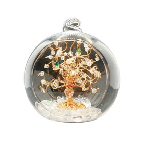 Handmade Personalised Family Birthstone Gold Tree Bauble