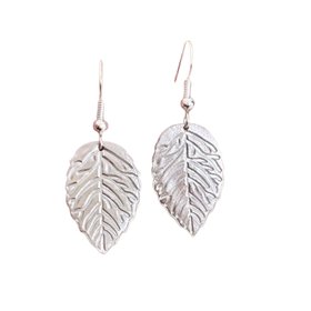 Fine Silver Leaf Earrings