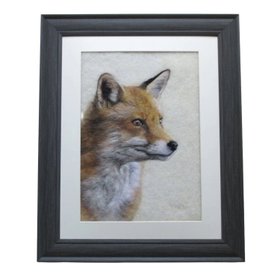 Needle Felted Wool Fox Painting