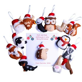 Personalised Christmas Card With Handmade Christmas Decoration