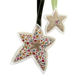 Floral Glitter Handmade Christmas Star Set