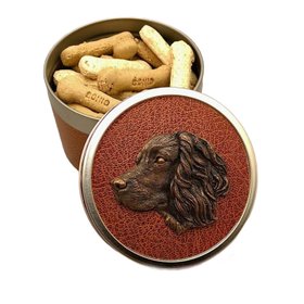 Luxury Dog Treat Tin Hand Cast Cocker Spaniel Design