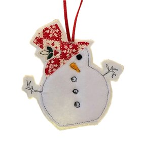 Handmade Christmas Snowman Tree Decoration Card