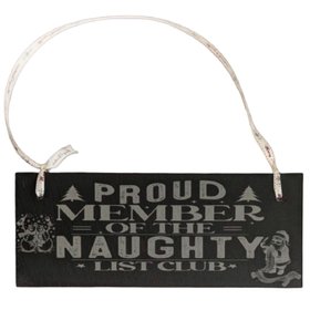 Christmas Themed Engraved Slate Plaque Naughty List