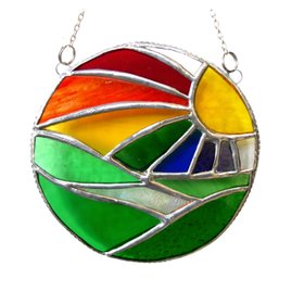 New Day Stained Glass Suncatcher Rainbow Handmade Art