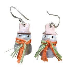 Christmas Snowmen Earrings In Sterling Silver And Copper