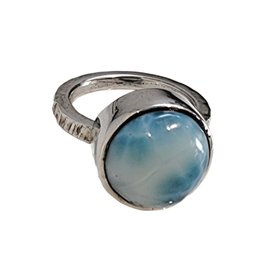 Handmade Sterling Silver Larimar Stone Ring