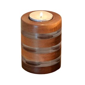Hand Crafted Reclaimed Wood Ice Glow Tea Light Holder