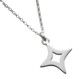 Handmade Sterling Silver Four Pointed Open Star Necklace