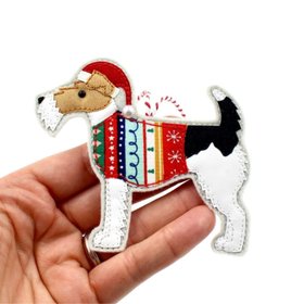 Handmade Wire Fox Terrier Christmas Tree Decoration