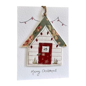 Christmas Cottage Handmade Hanging Decoration And Card