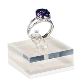 Sterling Silver Amethyst Cubic Zirconia Cocktail Ring