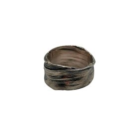 Organic Textured Silver Cast Seaweed Ring