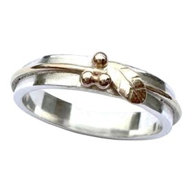 Silver And Gold Commitment Ring Hand Crafted