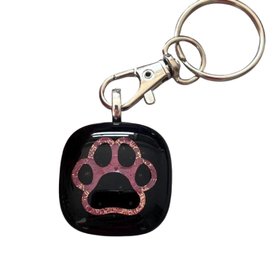 Dog Paw Print Keyring Fused Glass Dog Lover Gift