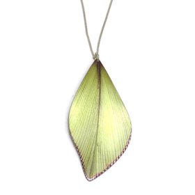 Diamond Palm Leaf Silver Necklace