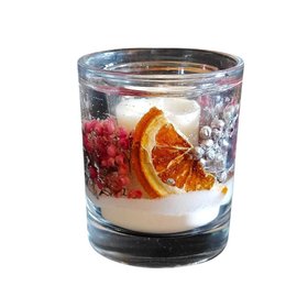 Festive Sparkle Refillable Candle Frosted Or Clear Glass