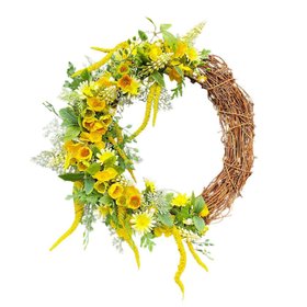 Yellow Spring Wreath Hand Made Front Door Wreath