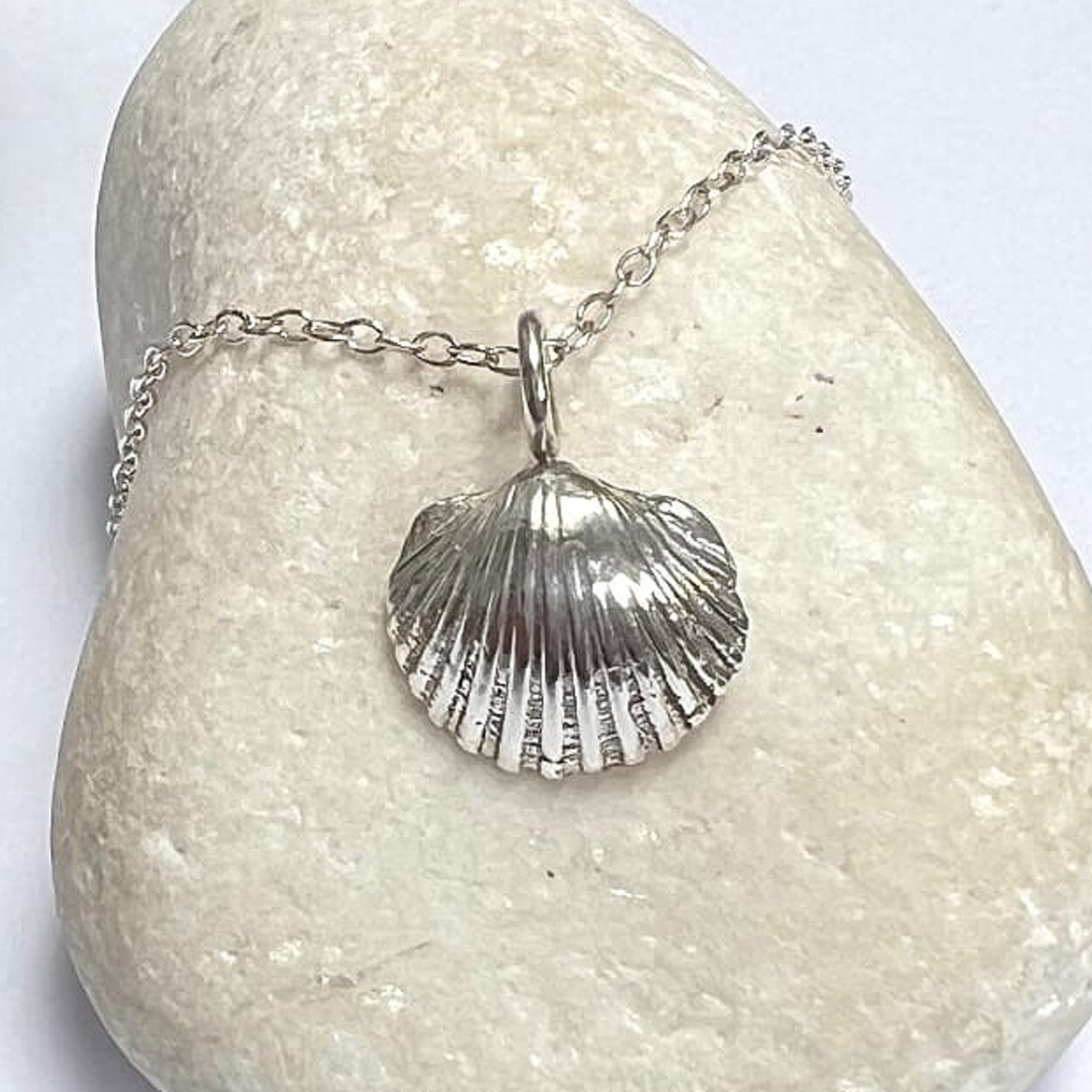 Handmade Silver Shell Necklace