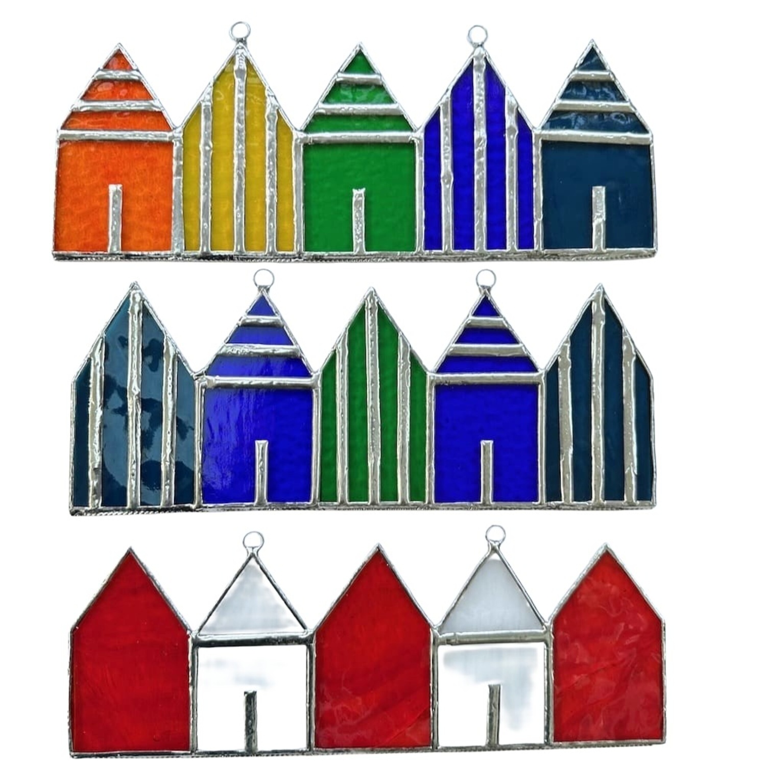 Beach Huts Stained Glass Suncatcher
