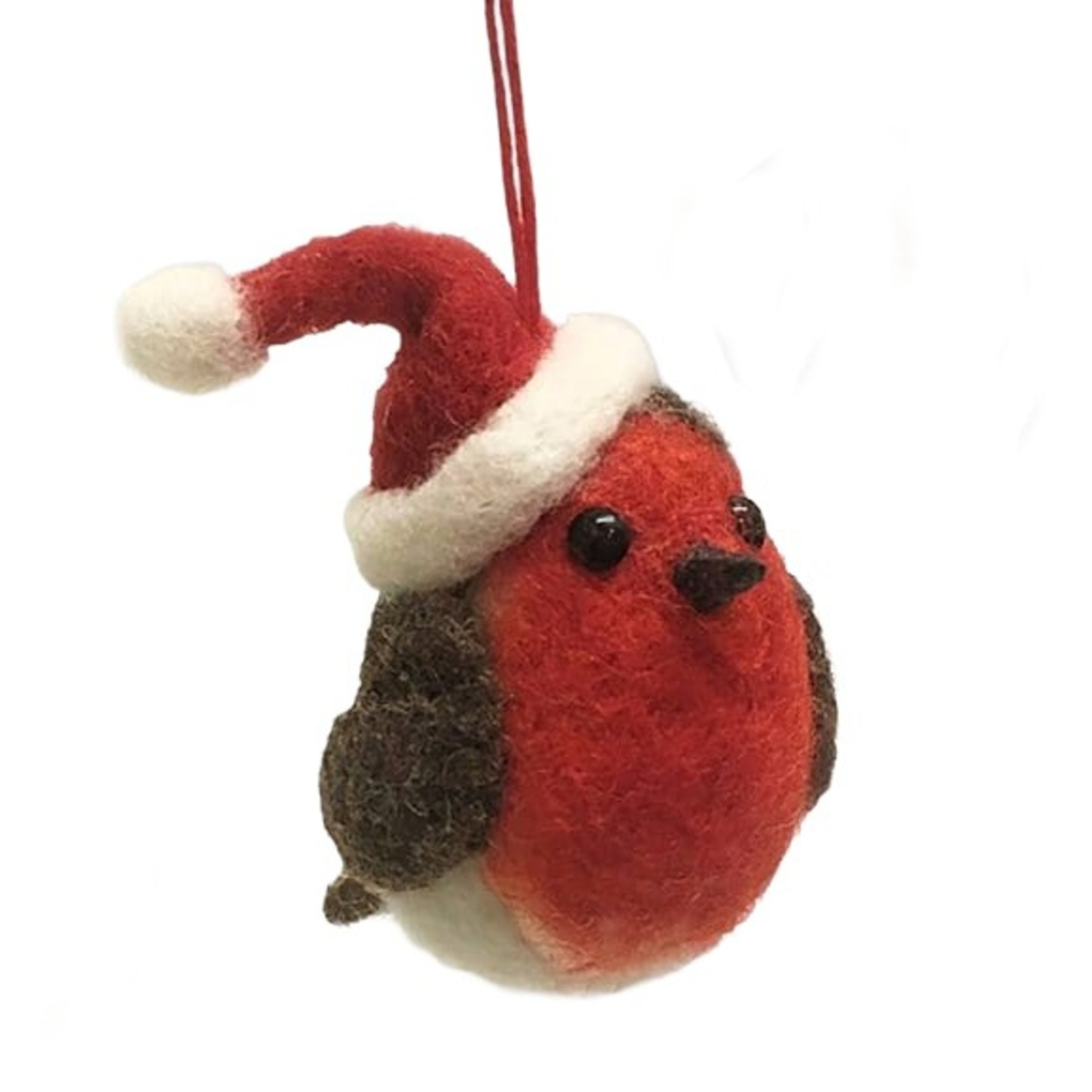 Needle Felted Robin Christmas Bauble