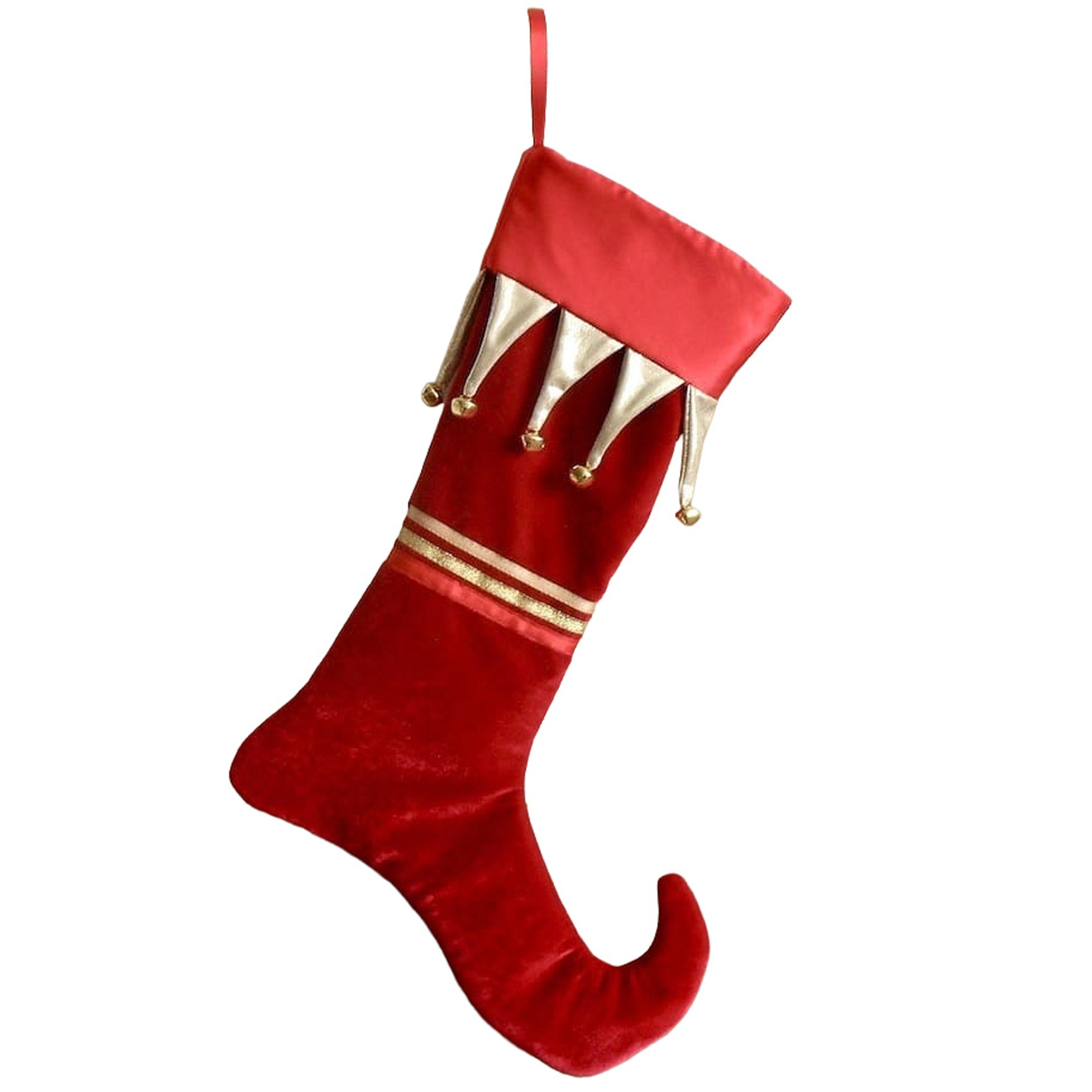 Luxury Handmade Red Velvet Christmas Stocking