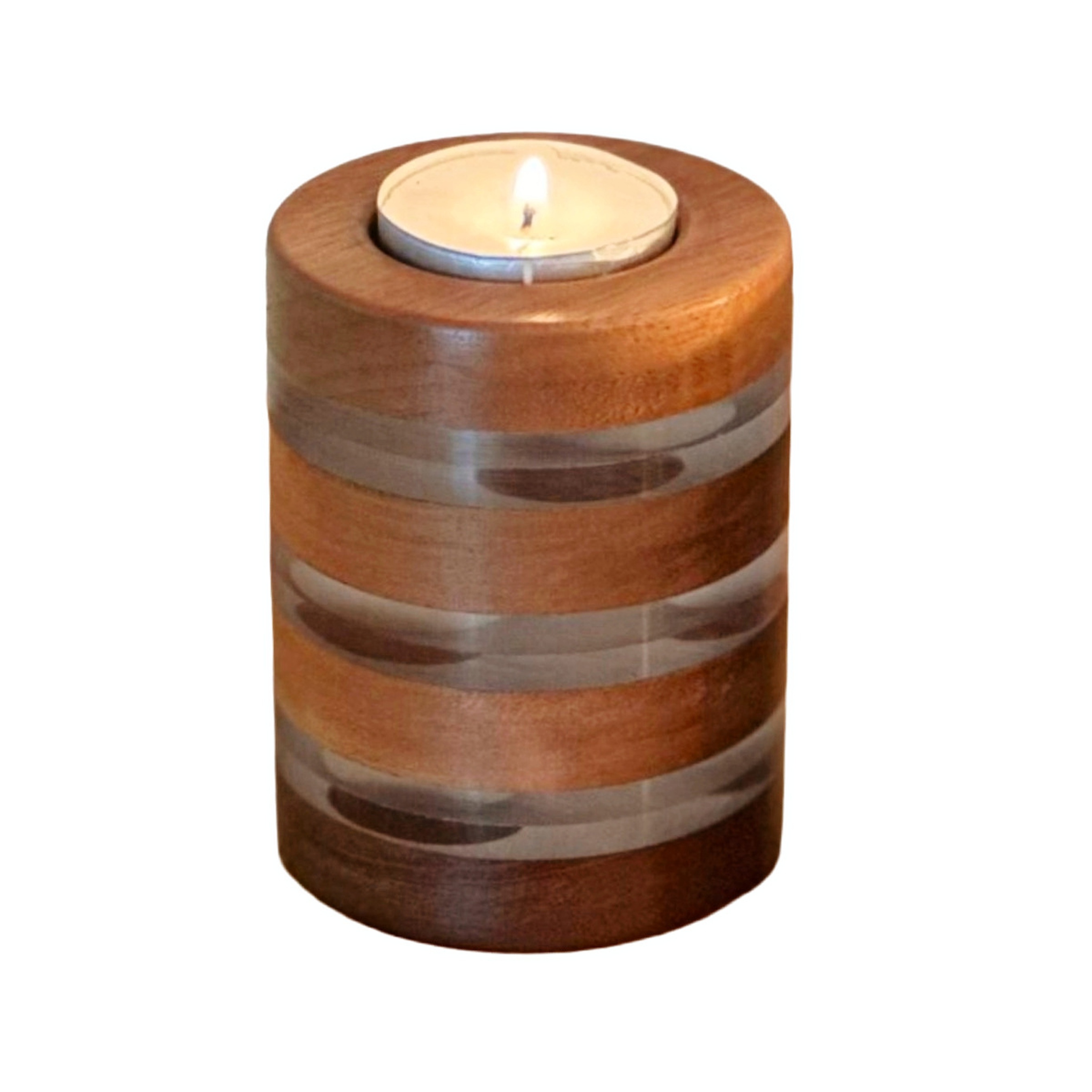 Hand Crafted Reclaimed Wood Ice Glow Tea Light Holder