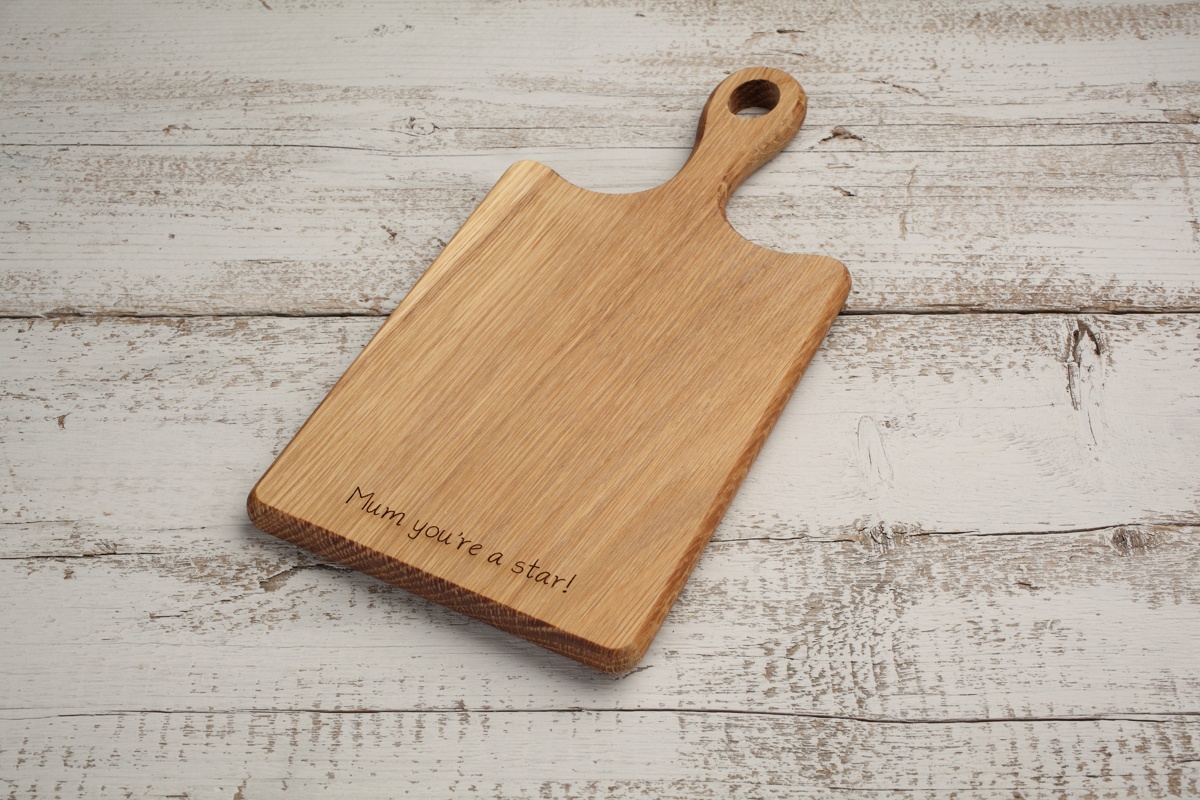 Oak board with laser engraving