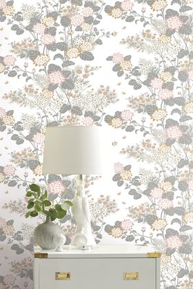 Chinese Floral Wallpaper - Pink