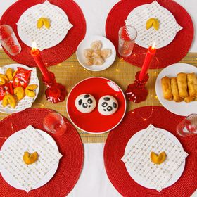 Chinese New Year Gold Star Recyclable Paper Napkins