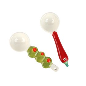 Ceramic Olive and Chilli Spoons