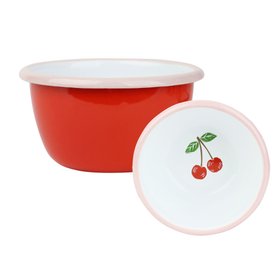 Cherry Red Enamel Bowl